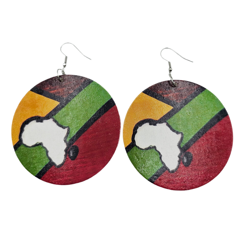 African Wooden Earrings