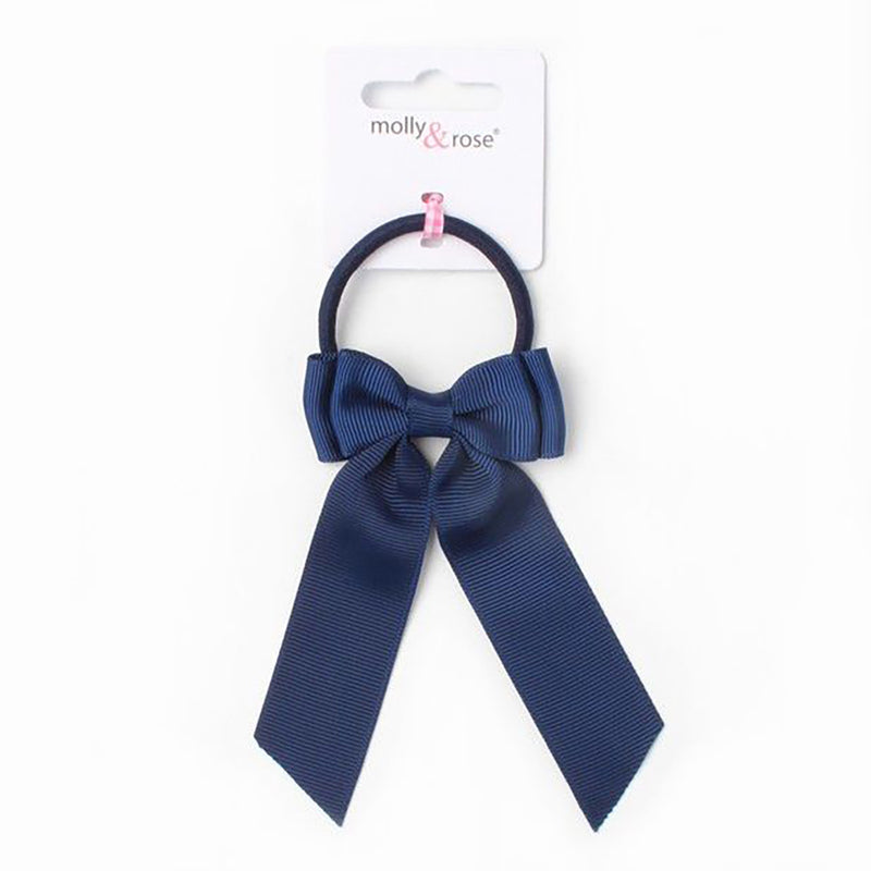 navy bow hair tie