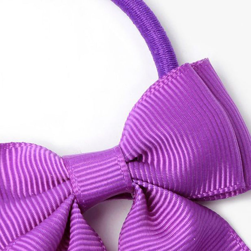 purple bow hair tie