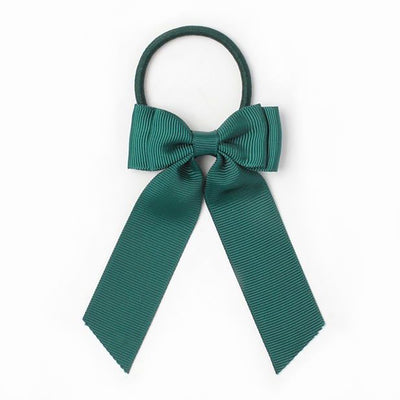 green bow hair tie