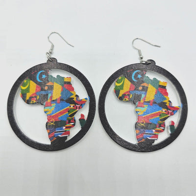 Africa wooden earrings