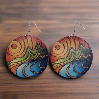 wooden african earrings