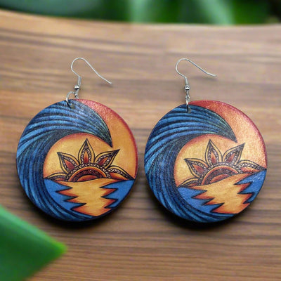 wooden african earrings