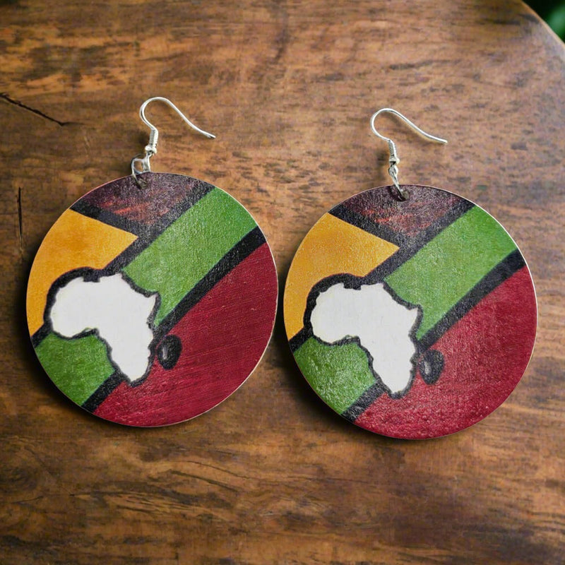 african wooden earrings