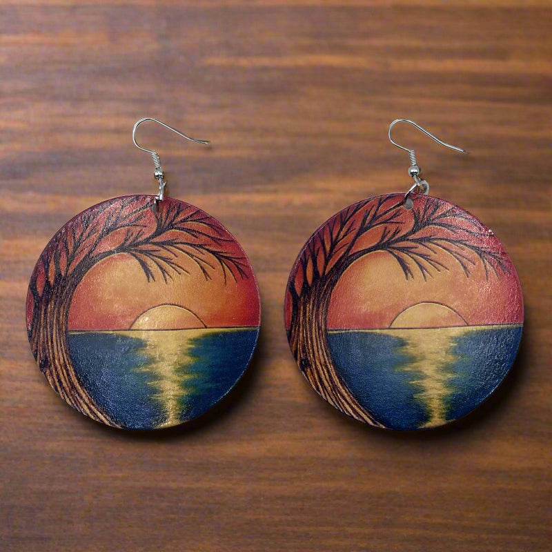 wooden african earrings