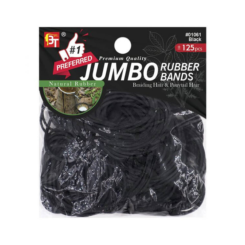 BT Black Jumbo Rubber Bands 125pcs