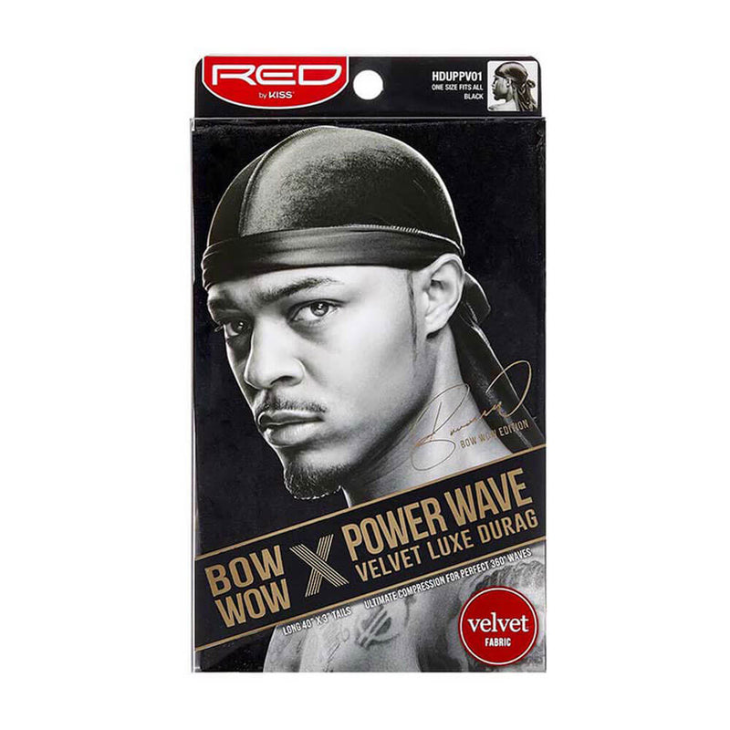 Red By Kiss Bow Wow X Power Wave Black Velvet Luxe Durag