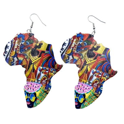 wooden african earrings
