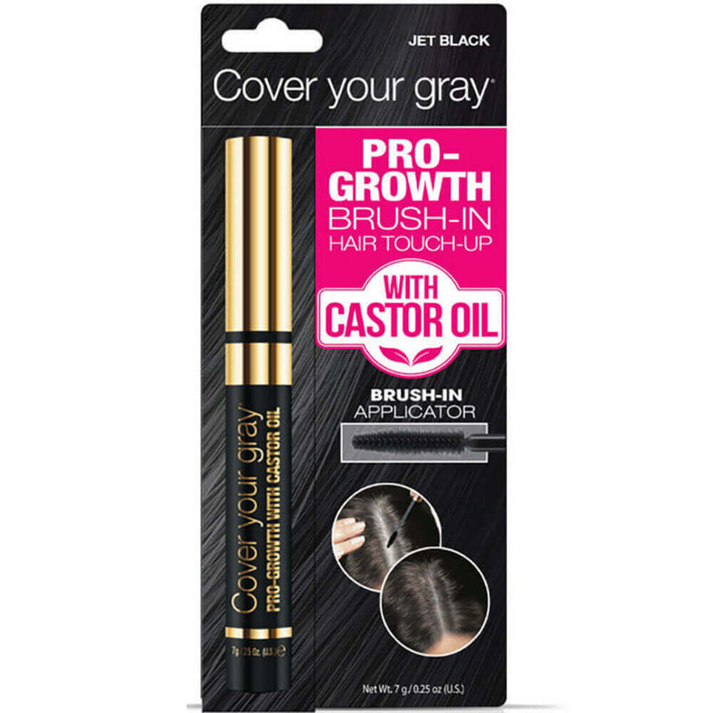 Cover your gray pro-growth brush-in hair touch-up with castor oil