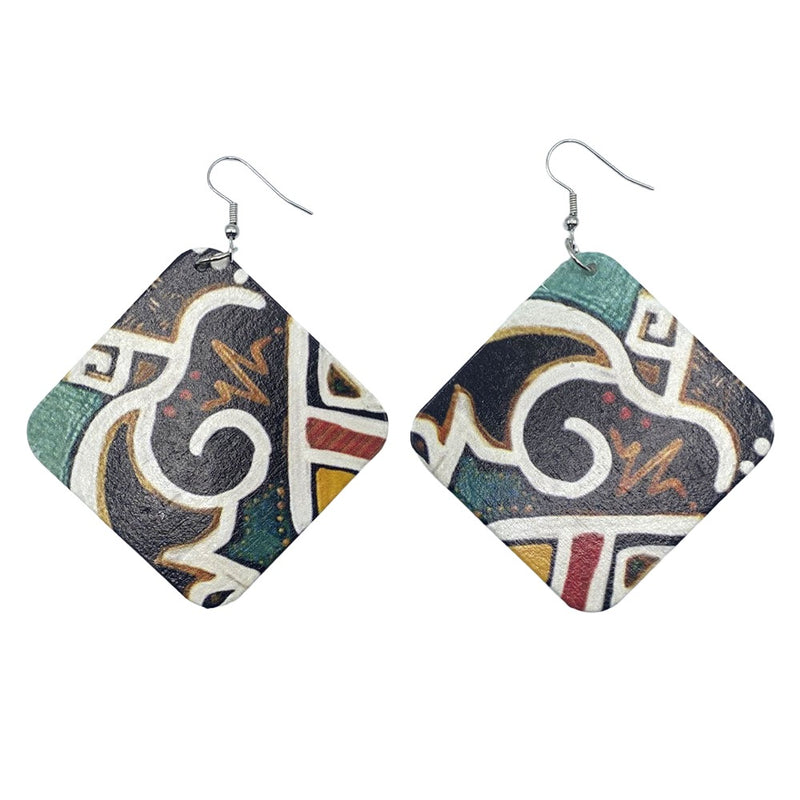 wooden african earrings