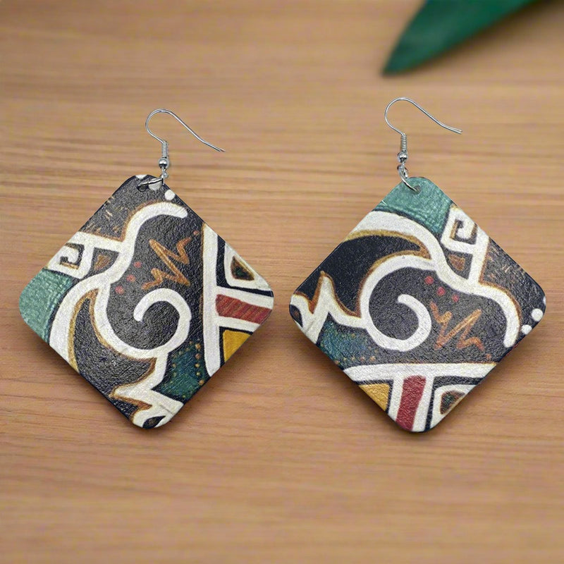 diamond shape african earrings