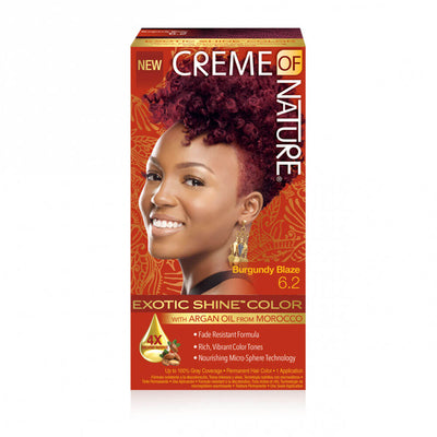 creme of nature exotic shine color burgundy blaze