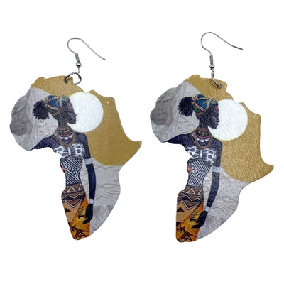 wooden african earrings