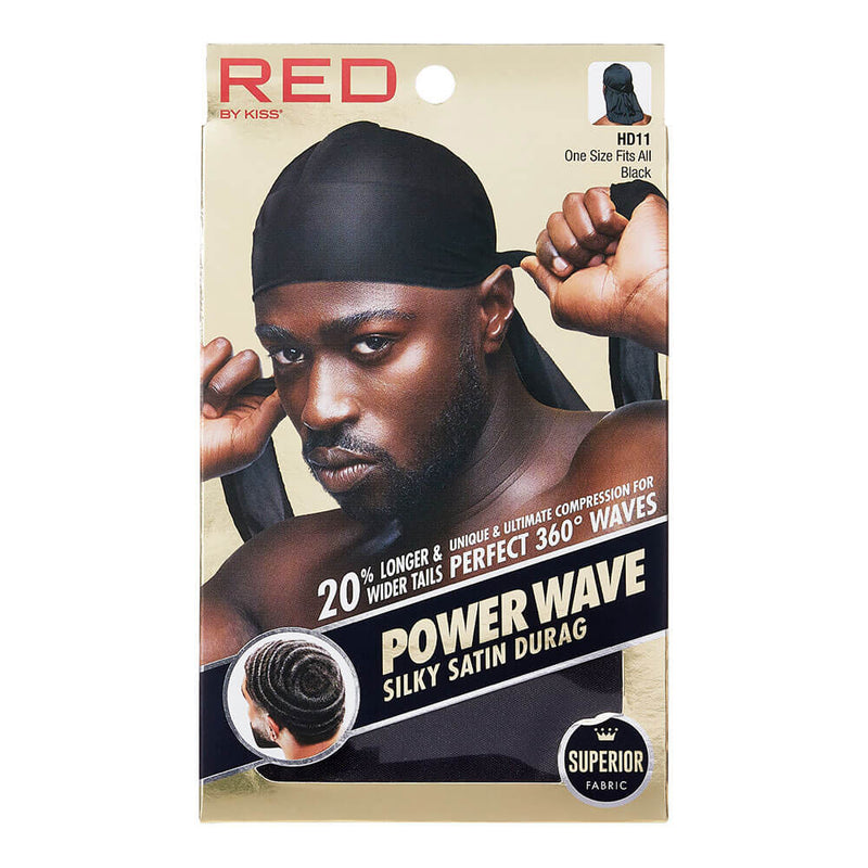 Red by Kiss Power Wave Black Silky Satin Durag