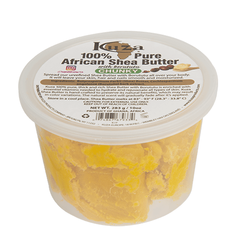 Kuza 100% Pure African Shea Butter with Borututu - Yellow - Chunky 283g