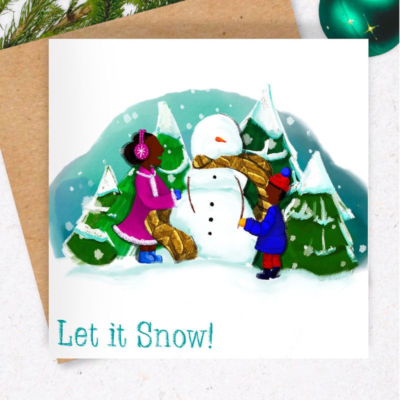 Aziza Illustrates Let it Snow! Christmas Card