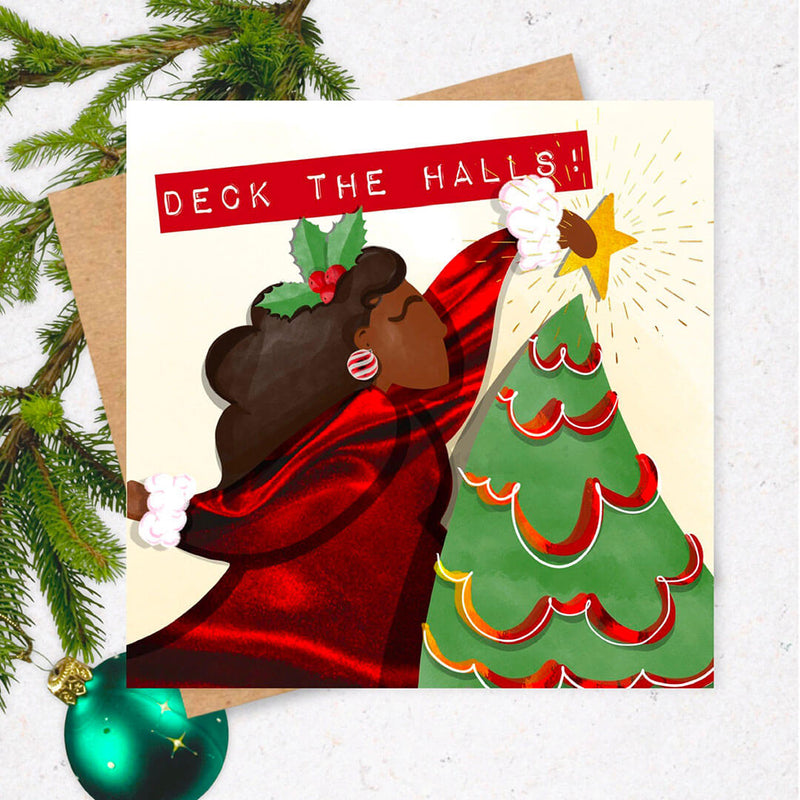 Aziza Illustrates Deck the halls! Christmas card