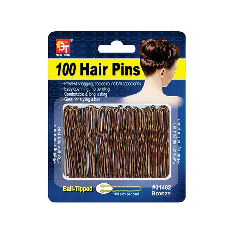 BT Ball-tipped hair pins 100 bronze