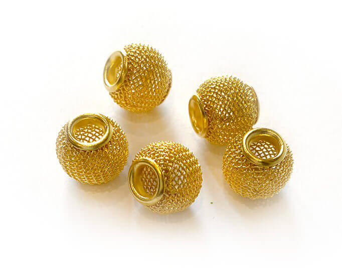 Gold Hair Ring Bead 5pcs