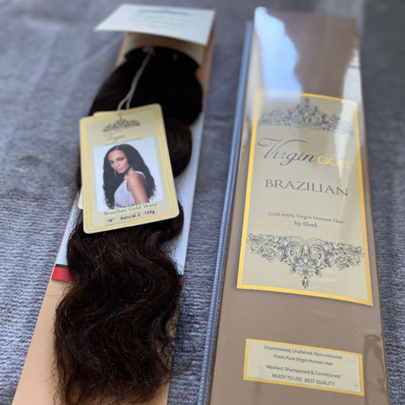 Sleek Virgin Gold Brazilian Wavy Human Hair 16"