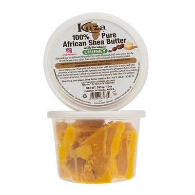 Kuza 100% Pure African Shea Butter with Borututu - Yellow - Chunky 283g