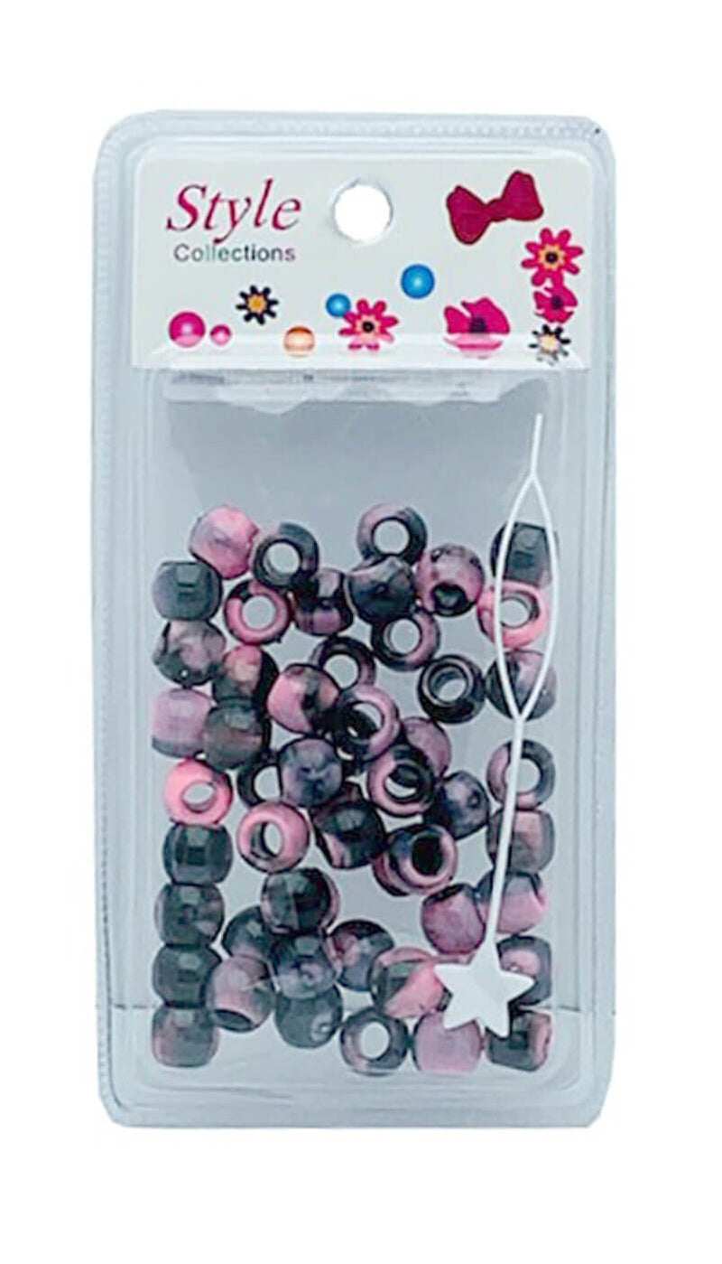 Style Collections Pink & Black Hair Beads